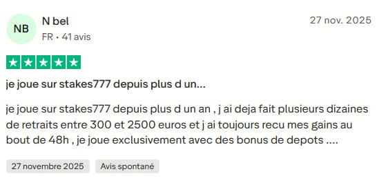 Stakes 777 avis